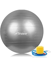 Trideer Exercise Ball, Yoga Ball, Birthing Ball with Quick Pump, Anti-Burst & Extra Thick, Heavy Duty Ball Chair, Stability Ball Supports 2200lbs (Office&Home)