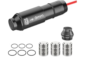 EZAIMING 9mm/.45ACP/.38SPL/.380ACP Laser Training Cartridge for Dry Fire Training with 3 Sets Batteries