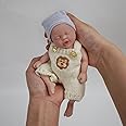 Miaio Reborn Baby Doll 7 Inch Silicone Doll Boy Mini Realistic Silicone Full Body Stress Relief for Adults Hand Made with Feeding & Bathing Accessories