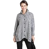 IC Collection Striped Long Shirt in Black &amp; White - 8423