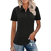 LUYAA Womens Golf Shirt Summer 1/4 Zip up Polo Shirts for Women Short Sleeve Moisture Wicking Gym Workout Tops