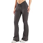 YEOREO Women Workout Scrunch Flare Leggings Drawstring No Front Seam Ericane Butt Lifting 31.5" Gym Yoga Leggings