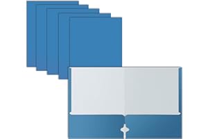 Better Office Products Two Pocket Portfolio Folders, 50-Pack, Light Blue, Letter Size Paper Folders, 50 Pieces, Lt. Blue