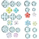KALAIEN 17Pcs Cookie Cutters Plunger Cutter Cake Decorating Flower Fondant Embossing Tool Sugarcraft Decorating Kits