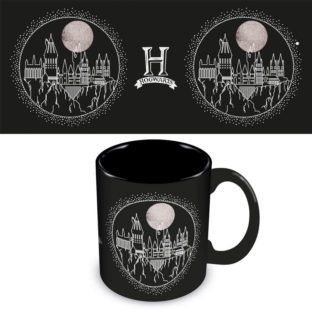 Pyramid International Harry Potter Mug - Hogwarts Design 11oz Ceramic Coffee Mug in Black With Official Gift Box