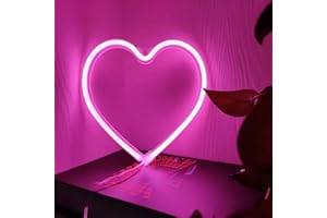 LED Neon Heart Sign,Love Hearts Neon Light for Girls Pink Room Bedroom Dorm Decor,USB or Battery Powered Heart Lamp for Weddi