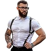 Gofafacai Men's Adjustable PU Leather Chest Harness Body Strap, Gothic Biker Clubwear Vest for Cosplay, Nightclub Outfits