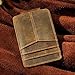 Le'aokuu Mens Genuine Leather Cowhide Clip Credit Card Case Handy Slim Wallet Magnet (B Dark Brown)