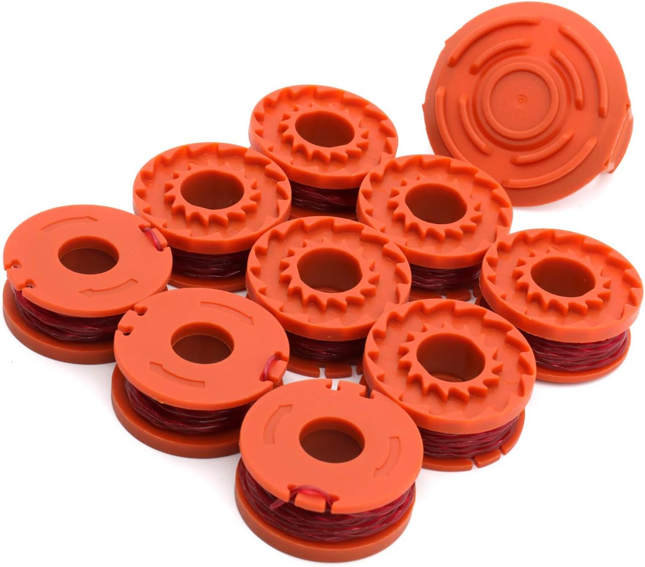 TIOIT Wa0010 Replacement Trimmer Spool line for Worx WG154 WG163 WG180 WG175 WG155 String Trimmer Weed Eater, Weed Wacker Spool Replacement Parts 10ft 0.065 ”Trimmer Line Refills (9 Spool 1 Cap) : Garden & Outdoor