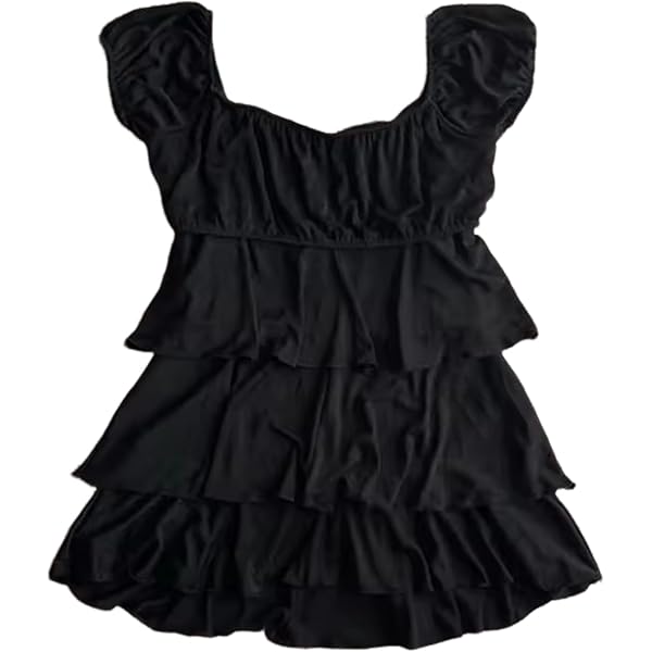Coquette Mini Dress Women Cute Summer Floral Ruffle Short Babydoll Dresses  Y2k Grunge 2000s Outfits (Beige,Small) at Amazon Women's Clothing store