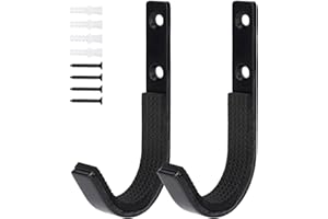 EVCUHASL Gun Rack Wall Mount, Horizontal Metal Rifles Shotgun Hooks for Hanging & Storing, Heavy Duty Steel Gun Holder with Soft Padding, Securely Store Firearms, Archery, Bow, Sword, Black, 1 Pair