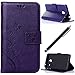 Microsoft Lumia 640XL Purple Flip Case,Butterfly Pattern Qbily PU Leather Wallet Stand Strap Protective Cover with Built-in Credit Card,ID Card Slot,Cash Pocket and Magnetic Closure + Stylus Pen