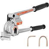 VEVOR Pipe Tube Bender, 1/4", 3/8", 1/2" OD, 3 in 1 Manual Level Tube Bender, 180° Copper Aluminum Pipes Bending Tools for HV
