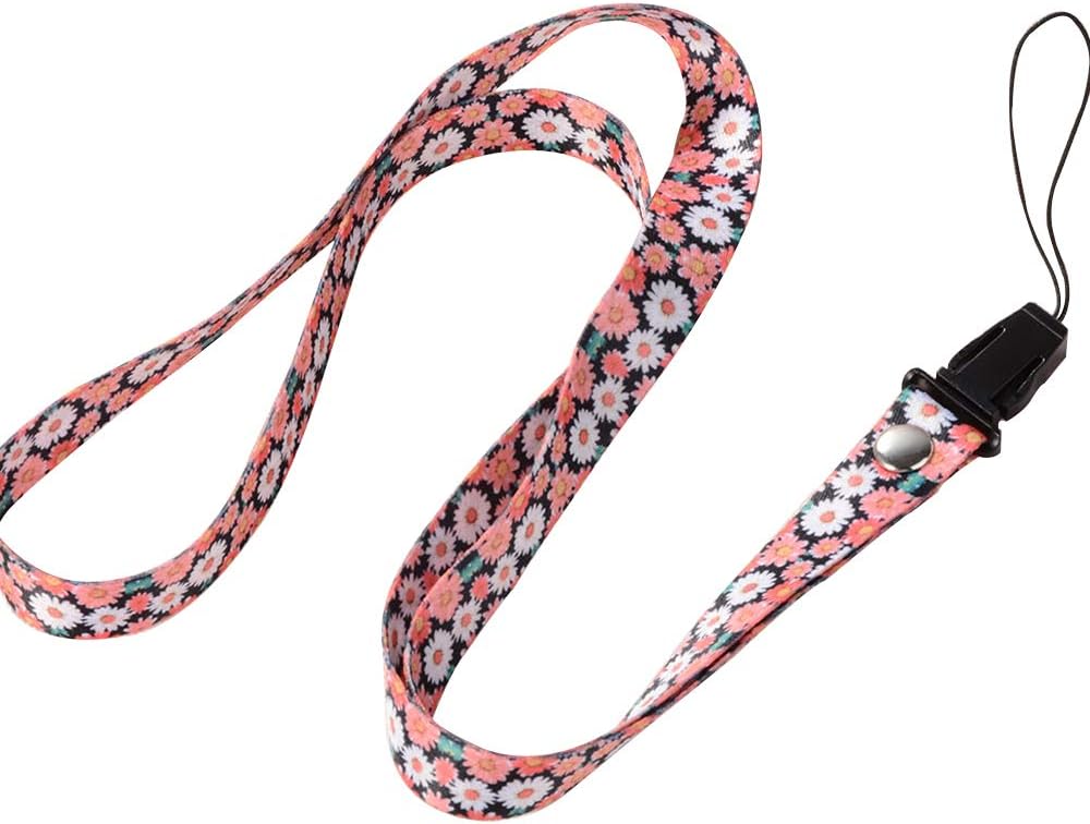 Flower Lanyard Neck Strap Super Fashionable Detachable Phone Case Wrist Strap for Keychain ID Bage Holder, Color 6