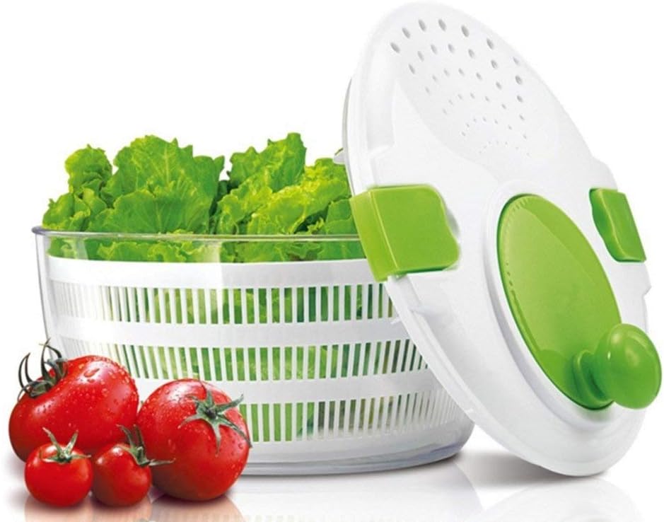 DoubleBlack Salad Spinner Washer Strainer and Dryer for Vegetables and Lettuce 4 Litre Large