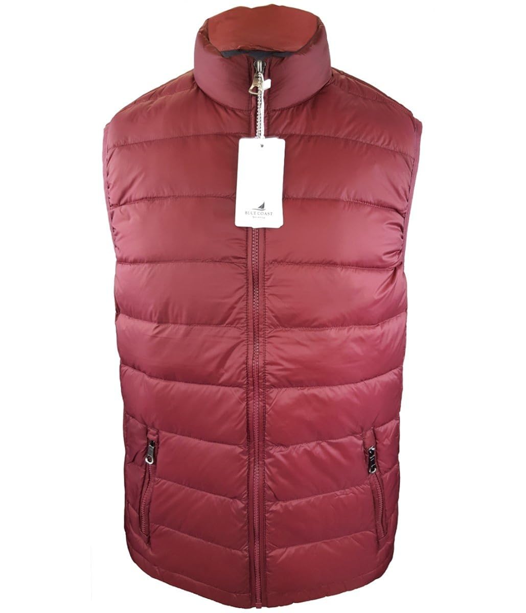 Feather Skin Mens Gilets Ultra Light Down Quilted Vest Bordo Maroon
