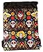Disney COCO Drawstring Backpack PIXAR Licensed Sling Tote Gym Bag Remember Me (Black Skull Bone)