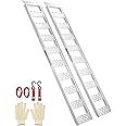 VEVOR Aluminum Ramps, 1250lbs, Straight Ramp with Treads and Load Straps, Portable Loading Ramp for Motorcycles, ATVs, Trucks, Lawn Mower, Dirt Bike, Garden Tractor, 78" L x 12" W, 2Pcs