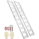 VEVOR Aluminum Ramps, 1250lbs, Straight Ramp with Treads and Load Straps, Portable Loading Ramp for Motorcycles, ATVs, Trucks