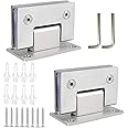 Acrux7 2Pcs Glass Shower Door Hinges 90 Degree Heavy Duty Stainless Steel Frameless Shower Door Hinges for 8-12 mm(0.31-0.47 inch) Bathroom Glass Door Cupboard Showcase Gate