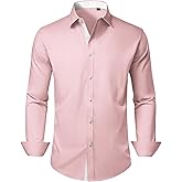 Lion Nardo Mens Dress Shirts Long Sleeve Wrinkle Free Untucked Button Down Business Casual Shirts for Men Stretch