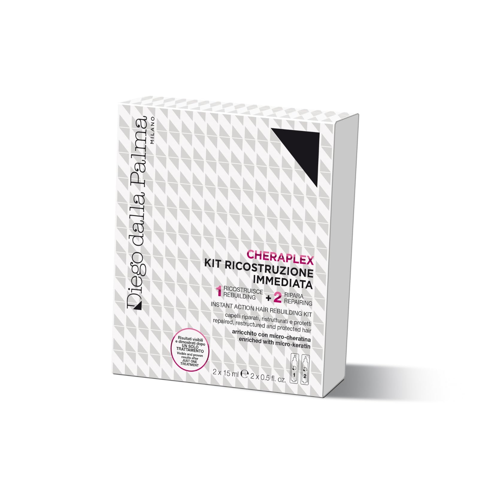 Cheraplex Instant Action Hair Rebuilding Kit by Diego Dalla Palma for Unisex - 2 x 0.5 oz Treatment