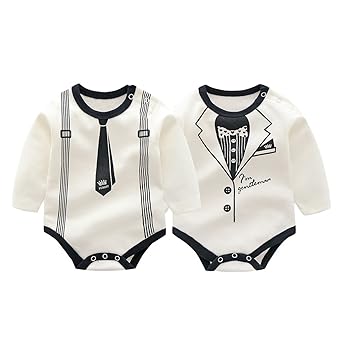 Bebone Baby Junge Bodys Neugeborenen Smoking Langarm Babykleidung