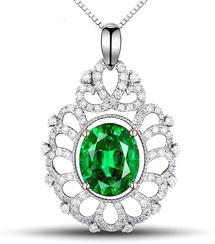 Amazon Lanmi 計3 86 Ct 大粒 天然エメラルド ダイヤモンド ネックレス ペンダント プラチナ Pt900 レディース 婚約 結婚 記念日 プレゼント ギフト ネックレス 通販
