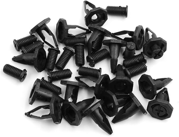 Amazon X Autohaux 12mm穴 ブラック 車フェンダー プラスチック リベット プッシュピン ファスナークリップ リテーナー 固定 19個 外装 エアロパーツ 車 バイク