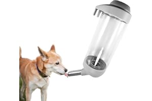 DEEUCHIS Dog Crate Water Bottle Dispenser - No Drip Dog Kennel Water Dispenser & Cage Bottle - Easy-to-Use Water Bottle for Cat Crate - Perfect for Keeping Your Pet Hydrated (Grey)-350ML