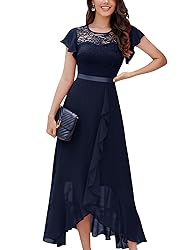 BeryLove Prom Dresses for Women Wedding Guest Ruffe