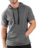 COOFANDY Gym Hoodie for Men Workout short sleeve
