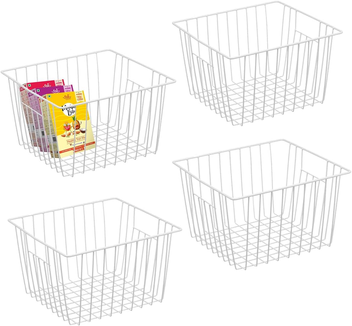 GCAT Freezer Wire Basket Storage Bins, Metal Wire Basket