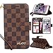 iPhone 7 Plus Case,GX-LV iPhone 7 Plus Classic Plaid Pattern Wrist Strap Leather Wallet Case Cover with Card Slots for iPhone 7 Plus,GX-LV® Retail Packaging,Brown