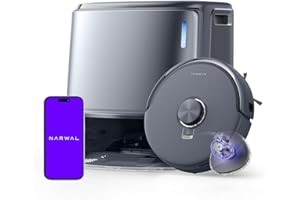 NARWAL Freo Z10 Ultra Robot Vacuum and Mop Combo, Dual RGB Cameras and Chips, AI Avoidance, 8N Corner to Edge Deep Cleaning, Dry-Wet Separation, 18000Pa, Hot Water Wash & Self-Emptying, Gray