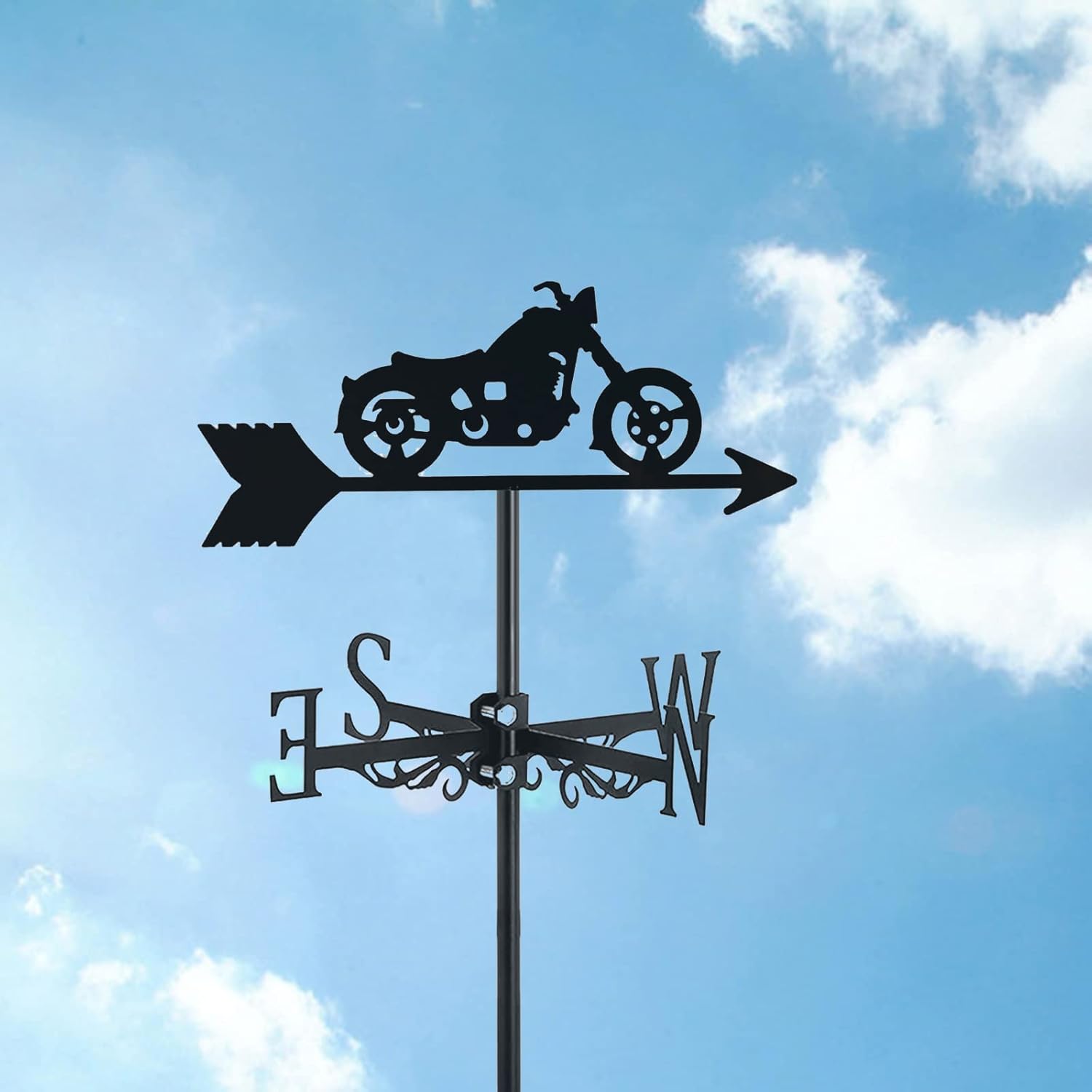 Weathervanes - BrolEo Weathervane Motorcycle Ornament Outdoor Stainless Steel Weather Vane Direction Indicator for Farm Yard Garden Gazebo Decorations