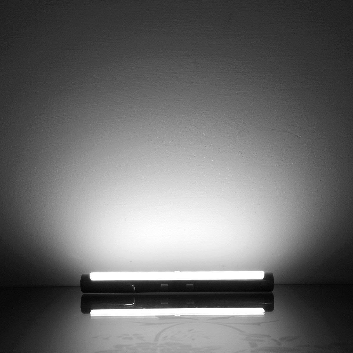 Battery Operated LED Lights, Uhomely 12 LEDs Auto on off Motion Sensor Intelligent Lighting Human Sensor Light for Wall Closet Cabinet, Stairs, Drawer, Wardrobe ect. 2 in 1 light with Hooks Adhesive -- Pure White, Pack of 2