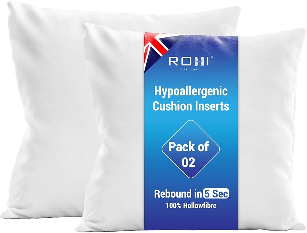 Rohi Set of 2 Hypoallergenic Cushion Inner Pads 18 x 18 inches