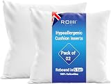 Rohi Set of 2 Hypoallergenic Cushion Inner Pads 18 x 18 inches