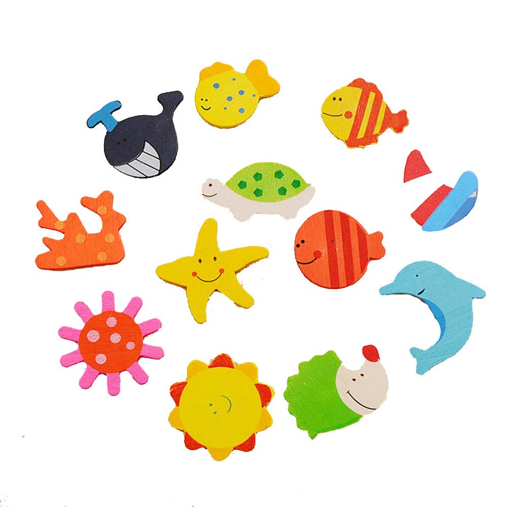 Ogquaton Nevera de Madera Pegatina Animales de Dibujos Animados ...