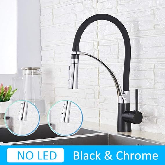 Grifos de cocina, grifos de cocina negros mate Grifo mezclador de