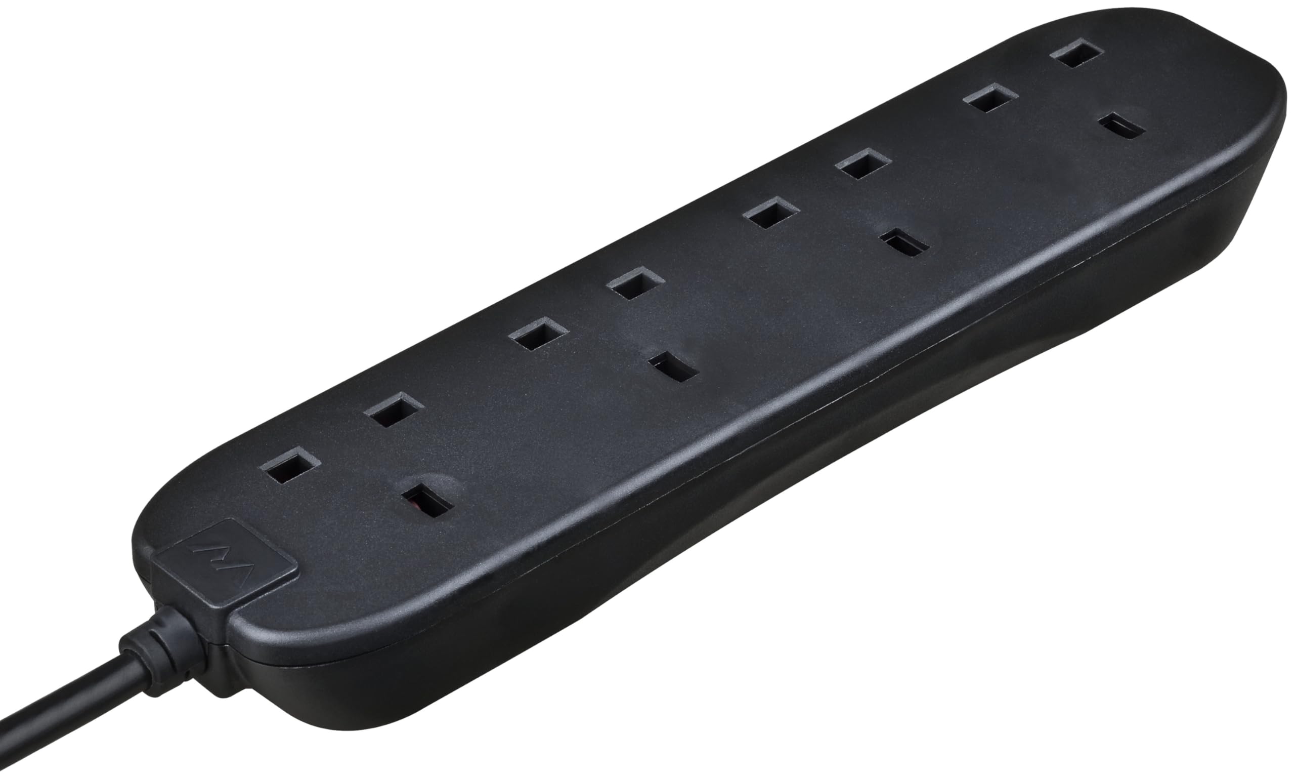 Masterplug Four Socket Extension Lead, 2 Metre Cable, Unswitched, 4-Way Plug Extension Cable, Power Strip, Basic Power, Black, 13A, 4G, 2m, BFG210NB