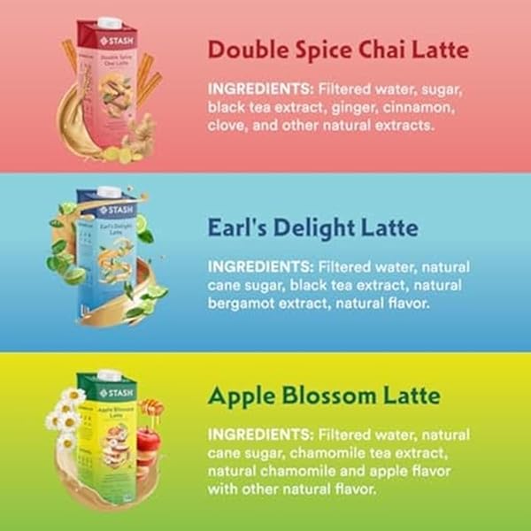 STASH APPLE BLOSSOM LATTE – DAIRY FREE PLANT BASED CHAMOMILE TEA CONCENTRATE – CAFFEINE-FREE – 32 FL OZ, 5 SERVINGS
