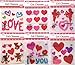 Valentine Red Pink Purple Aqua Window Clings Gel Decoration Pack: Conversation Hearts, Cupid, Love, Monkeys and More!