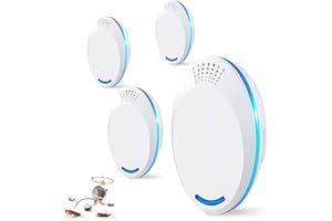 NSONGSE Mouse Mice Repeller Indoor, 4 PCS Rodent Rat Repellent Indoor, Ultrasonic Pest Mouse Repeller Indoor, Spider Repellent Indoor, Pest Roach Repellent Ultrasonic Plug in, Rat Repellent for House, 4 inch
