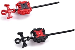 COCOFOX 2 Pack Burst Tops Launchers, (Only Compatible with Burst), Right/Left-Spin Launcher, Bey Battling Blade Launcher, Gyro Accessories(Black+Red)