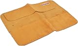 Faithfull Suede Leather Chisel Roll 8 Pocket Tool Organizer Tan Water Resistant view 2