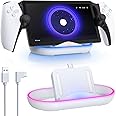 FYOUNG Charging Dock Station for PlayStation Portal Console, Charger Stand for Ps Portal with Colorful Lights and USB C Charging Cable, Handheld Stand Holder for PlayStation Portal (White)