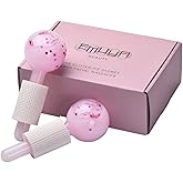 Emuya Ice Globes for Facials – Facial Tools for Face & Eye Puffiness Relief, Cool Skincare Cryo Tools - Pink Drink Glitter