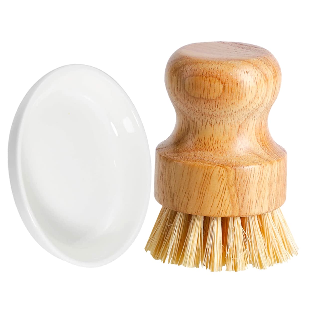 Healifty Kitchen Dishwashing Brush with Sturdy Bristles and Base Multifunctional Pot Pan Cleaner for Wok and Non-Stick Cookware 3.15X1.77X1.77In